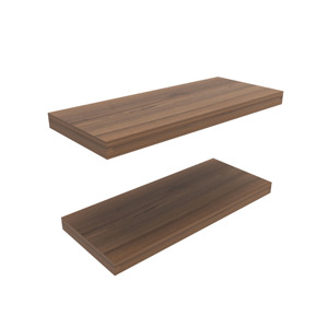 Floating Shelves <b>Light</b> Brown 2 Shelves 1.50 In H Wall Mount Storage Display Rack - Product Image 1