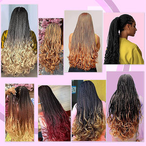 150g rizo francés onda suelta espiral rizo trenzas extensiones de cabello sintético ondulado Ombre rizos españoles Pony trenzas cabello trenzado sedoso - Product Image 6
