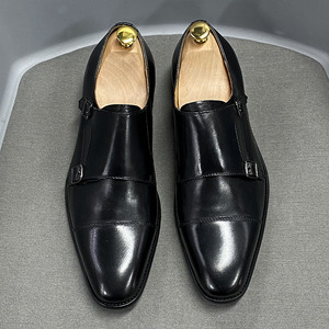 Chaussures de travail classiques Monck en cuir véritable haut de gamme pour hommes, faites à la main, à la mode - Product Image 6
