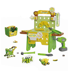 Ensemble d'outils éducatifs STEM pour assembler des vis, blocs de construction en plastique DIY pour enfants, jeu de simulation d'établi avec boîte à outils portable - Product Image 2