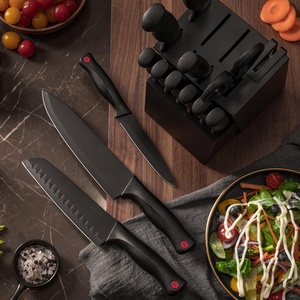 Accessoires de cuisine professionnels, ensemble de couteaux de cuisine en bois, 14 pièces, ensemble de couteaux de chef en acier inoxydable avec support - Product Image 2