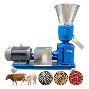 small mini poultry chicken chick fish pig goat cattle cat animal pellet making pelletizer mill feed processing machine