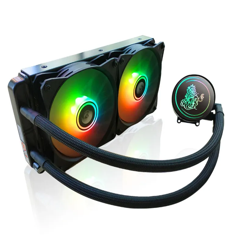 High Performance 2 dual Fan CPU Water Cooling system argb dc fan liquid cooler for processor