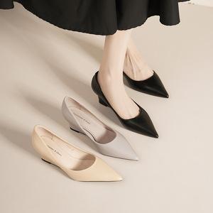 Chaussures compensées 5222A pour femmes, à bout pointu, à enfiler, pour l'été, talons rehaussants - Product Image 4