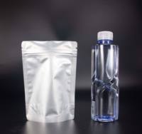 Sachet Doypack Personnalisé en Aluminium Plat Argenté Imprimé avec Logo, Scellable à Chaud, Fermeture Zip, Anti-Humidité, Stratifié, Jetable