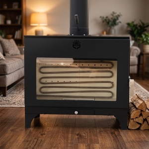 Stufa a legna <span class=keywords><strong>in</strong></span> <span class=keywords><strong>ghisa</strong></span> per riscaldamento interno, autoportante, <span class=keywords><strong>in</strong></span> acciaio legato, con doppia porta <span class=keywords><strong>in</strong></span> vetro, per villa - Product Image 1