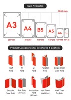 Brochures Promotionnelles Pliables en Carton, Impression Offset Personnalisée avec Formats Sur Mesure pour Publicité Commerciale