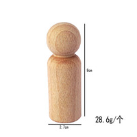 Bricolage sculpture marionnette kokeshi mini glands inachevés cône d'arbre ronds poupées en bois pegdoll peint figure jouets ensemble artisanat