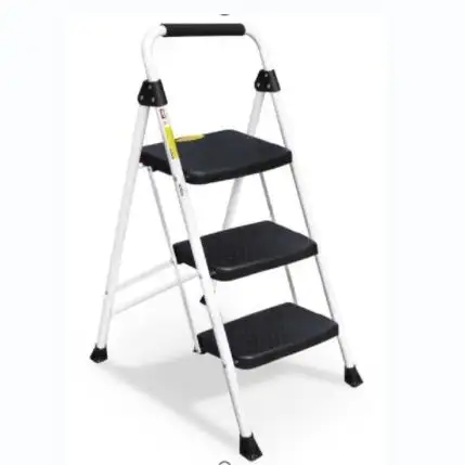 Kingladder 3 Stappen Stalen Ladder Wit Staal Veiligheid Garage Stap Ladder Huishouden Vouwladder