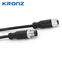 Connecteur circulaire aviation KRONZ M1203M-2/S00R pré-assemblé M12 mâle 3 broches blindé avec câble PVC de 2 m, étanche IP67