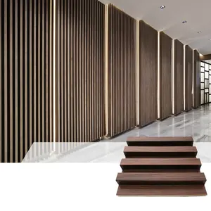 Interior PVC Wall Panel 3D Fluted WPC Wall Panel Waterproof WPC Wall Panel For Indoor Decoration