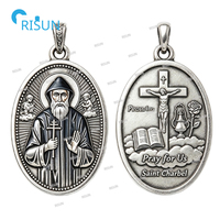 Porte-clés, pendentif, collier, médaillon personnalisé du Saint patron catholique Charbel Makhlouf, médaille personnalisée de Saint Charbel
