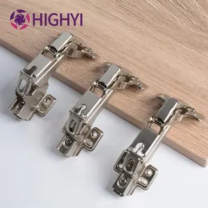 HIGHYI 35mm cup iron furniture hinges self closing invisible adjustable hinge kitchen cabinets 165 degree angle hinges