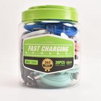 Kabel Data pengisian daya cepat, kabel Data pengisian daya Cepat USB mikro tipe-c/Mi Flat, warna-warni dengan bahan PVC