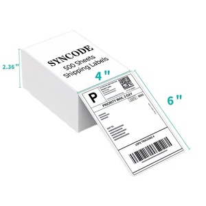 Autocollants thermiques personnalisés 4x6 pouces, 500 feuilles, pliés en éventail, résistants à l'eau, adhésion forte, personnalisables pour expédition PayPal - Product Image 1
