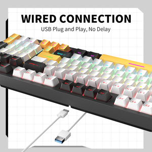 New Hot Swappable Mini Mechanical Gaming <b>Keyboard</b> RGB Backlit Wired <b>USB</b> 2.0 98 Keys Red Switches Ultra Thin for PC Laptop Mechan - Product Image 4