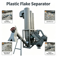 Séparateur d'étiquettes en zigzag pour flocons de PP, PE, HDPE, PET pour ligne de lavage et de recyclage de bouteilles en plastique
