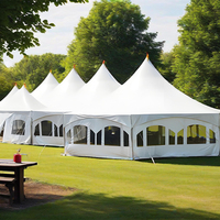 Tente Pagode Extérieure Imperméable et Coupe-Vent pour Festivals, Événements, Salons Commerciaux, Expositions, Sports et Utilisation Intérieure 3x3m/4x4m/5x5m