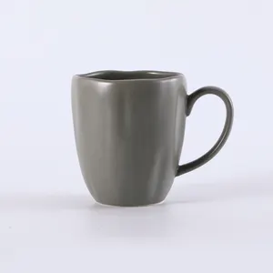 Tivray แก้วมัคเคลือบด้านสีล้วน,แก้วชานมเป็นมิตรกับสิ่งแวดล้อมสีล้วนพิมพ์ลายแก้วกาแฟเซรามิกขนาด11.9ออนซ์