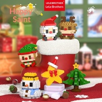 Serie Navideña Transfronteriza: Bloques de Construcción de Microdiamantes DIY, Rompecabezas de Pequeñas Partículas de Papá Noel, Regalo de Plástico para Niños