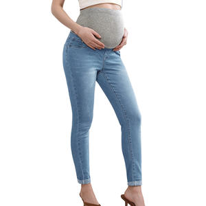 Jeans de maternité pour femmes, <span class=keywords><strong>pantalon</strong></span> en denim extensible skinny sur le ventre, <span class=keywords><strong>pantalon</strong></span> de <span class=keywords><strong>grossesse</strong></span> confortable et mince avec rehausseur de hanches, coton/polyester extensible - Product Image 3