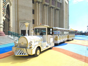 Antiguo parque <span class=keywords><strong>de</strong></span> ocio para niños divertir usado con batería turismo sin rieles turista <span class=keywords><strong>de</strong></span> pasajeros tren grande eléctrico para la venta - Product Image 2