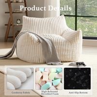 Léger soutien blanc fourrure lapin fourrure pouf chaise déchiqueté mousse à mémoire de forme moelleux pouf canapés Chaise longue canapé