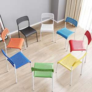 Silla de Comedor de Plástico con Respaldo para Adultos, Uso en Interiores, Diseño con Orificios, Estilo Simple - Product Image 4