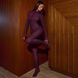 VOIKERDR Combinaison à manches longues pour femme, imprimé numérique, tricot sans couture, polyester, Lycra, tenue de soirée - Product Image 5