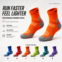 Chaussettes de course Marathon anti-ampoules, rembourrées, respirantes, sans coutures, pour hommes et femmes, échantillon gratuit, lettres hautement personnalisables