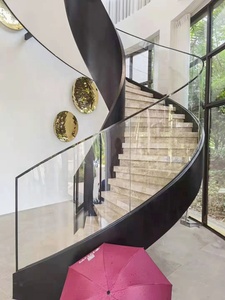 Escalera Interior Personalizada para Casa <span class=keywords><strong>Alucasa</strong></span>, Escalera Circular Moderna en Espiral para Interiores de Villa, Escaleras de Hierro de Lujo de Foshan - Product Image 4