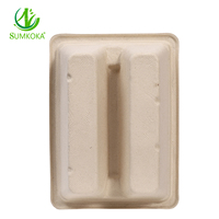 Contenitori per Alimenti in Bagassa di Canna da Zucchero Biodegradabili Monouso per Uso Alimentare, Vaschette per Pranzo, Scatole per Tacos