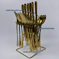 Ensemble de vaisselle de luxe en acier inoxydable 24 pièces, couverts de haute qualité, ensembles de vaisselle pour le dîner
