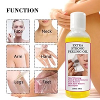 Huile exfoliante jaune extra forte pour éclaircir les coudes, les genoux, les mains, la mélanine, blanchir la peau foncée, huile exfoliante forte pour le visage