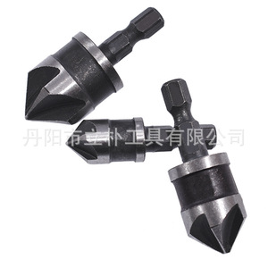 3 Piece Carbon Steel Countersink Drill Set 12mm 16mm 19mm Hex Shank Five Blade Chamfering Tool For Woodworking - Product Image 3