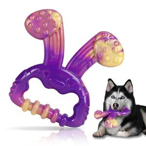 Tavşan kulakları ile sert sevimli köpek çiğnemek oyuncak yoğun chechediş temizleme için interaktif katı Bite naylon gıcırtılı özelliği - Product Image 4