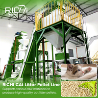 Machine à litière pour chat en bentonite de sodium RICHI - Ligne de production de litière pour chat en tofu entièrement automatique 1-2t/h