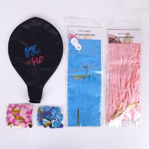 Ballons de révélation du sexe de 36 pouces noirs, fournitures de confettis, décorations de fête de révélation du sexe garçon ou fille - Product Image 3