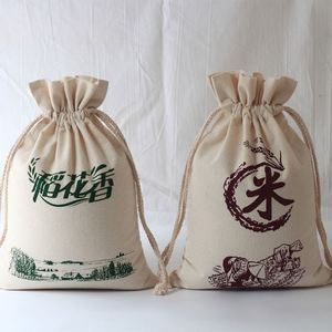 Bolsas de Lino y Yute con Cordón y Logotipo Personalizado al por Mayor, Bolsas de Lona de Algodón Orgánico para Guardar Dulces, Arroz y Regalos - Product Image 2