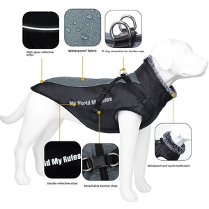秋冬狗狗衣服，保暖反光夹克，豪华设计师品牌宠物外套，批量批发 - Product Image 3