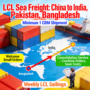 LCL Sea <strong>Freight</strong> Service China to <strong>India</strong> Pakistan Bangladesh Low Minimum 1 CBM Small Orders Welcome - Product Image 2