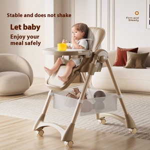Chaise haute pliable et pratique pour bébé Chaise de salle à manger domestique multifonctionnelle et table d'alimentation pour enfants - Product Image 1