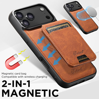 Coque de téléphone SUTENI pour iPhone 18 ProMax avec chargement sans fil, support magnétique pour cartes, texture litchi, simili cuir, compatible 17 16Plus 15 14 13