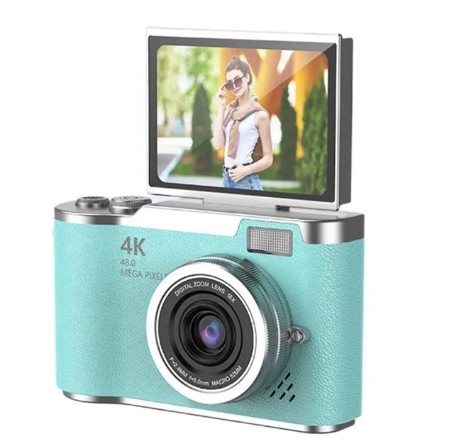 4K Digital Camera 48MP Compact Small Camera 8X Zoom Vlogging Camera 180 Flip Screen Video Camcorder for Teens Adult Beginner