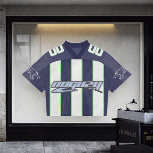 Мужская футболка-пуловер с цифровой печатью на заказ, больших размеров, летняя, повседневная, с V-образным вырезом, с коротким рукавом, для футбола, коллекция 2026 - Product Image 3