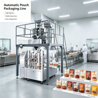 Machine d'emballage automatique rotative pour sachets préformés, avec peseuse multi-têtes, pour le remplissage et la scellage de Doypack et de sachets stand-up, pour granulés, snacks, noix, PLC