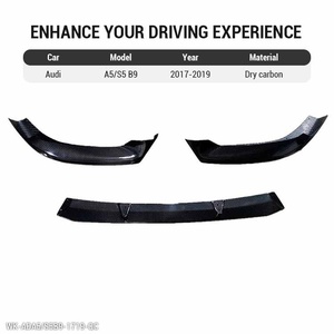 Kit carrosserie en carbone <span class=keywords><strong>2017</strong></span> 2018 2019, kit aérodynamique, kit carrosserie S5 B9, lèvre avant en fibre de carbone, séparateur avant en fibre de carbone sèche A5 B9 pour Audi - Product Image 3