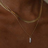 Collier pendentif en argent sterling 925 avec perle d'eau douce, style minimaliste Gemnel