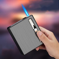 Accessoires pour fumer briquet Usb Rechargeable 20 pièces étui à cigarettes avec briquet électronique