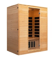 Sauna de infrarrojos lejanos para 3 personas, de madera de hemlock, espectro completo, para spa en casa, suministro de fábrica.